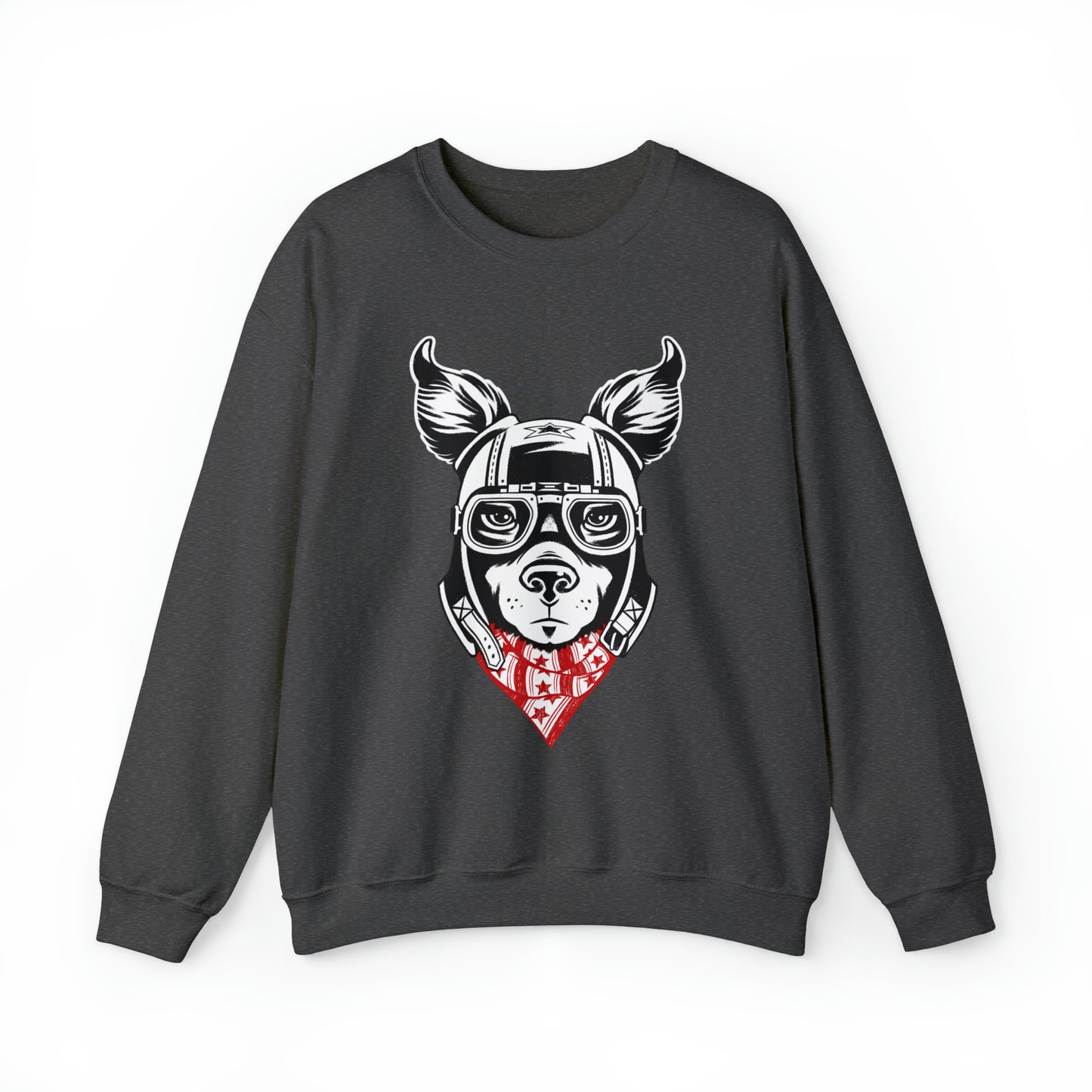 Motorcycle Dog Men's Heavy Blend Crewneck Sweatshirt