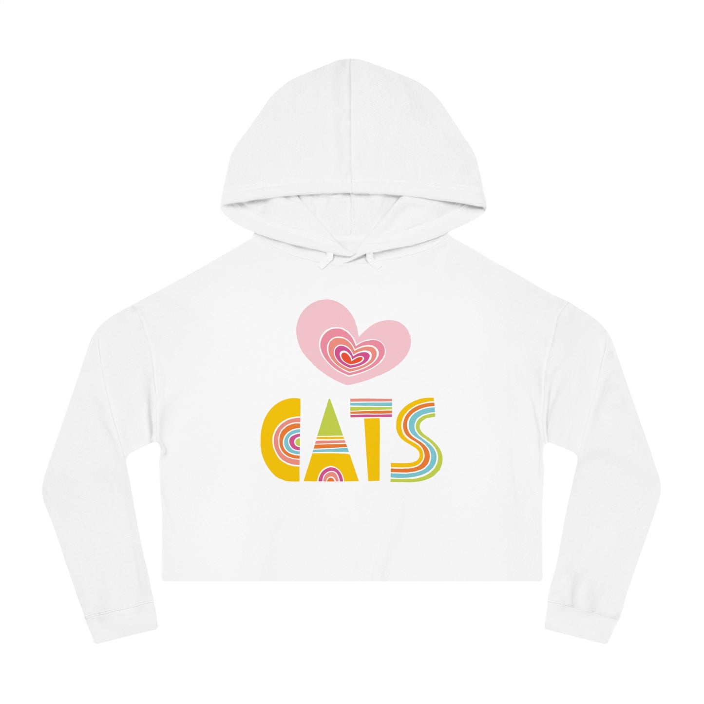 Love Cats Women’s Cropped Hooded Sweatshirt