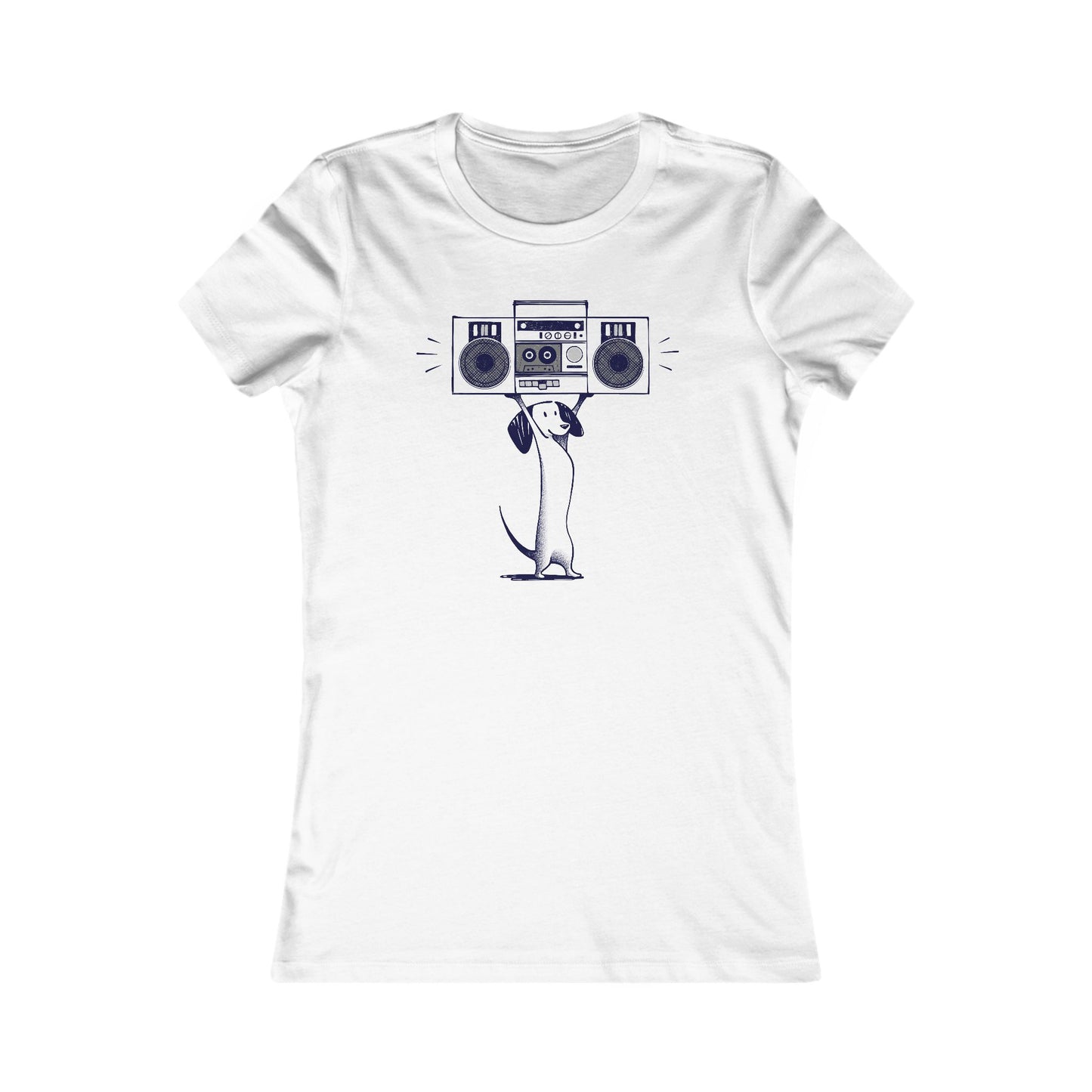 Boombox Dog Women's Fitted Tee