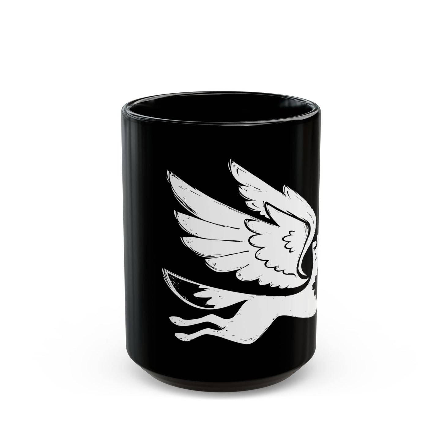 Angel Dog 15oz Black Mug