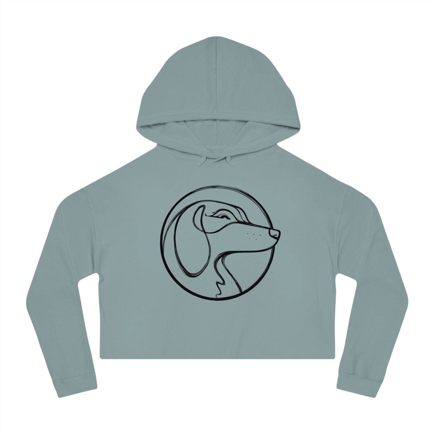Pooch Portrait Women’s Cropped Hooded Sweatshirt