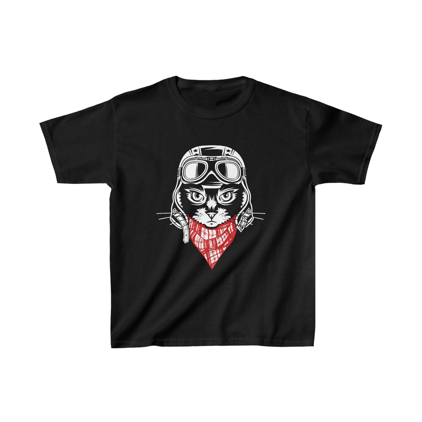 Motorcycle Cat Kid’s Heavy Cotton Graphic Tee