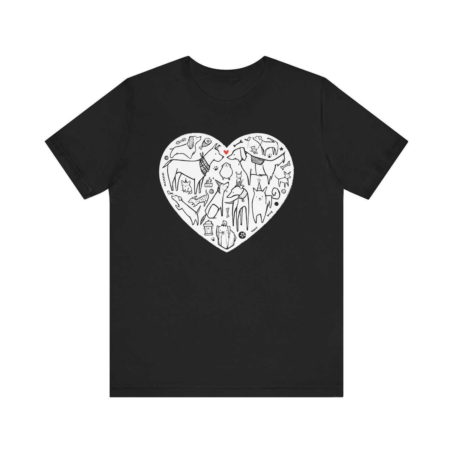Colorful Dog Heart Tee — A Must-Have for Dog Lovers!