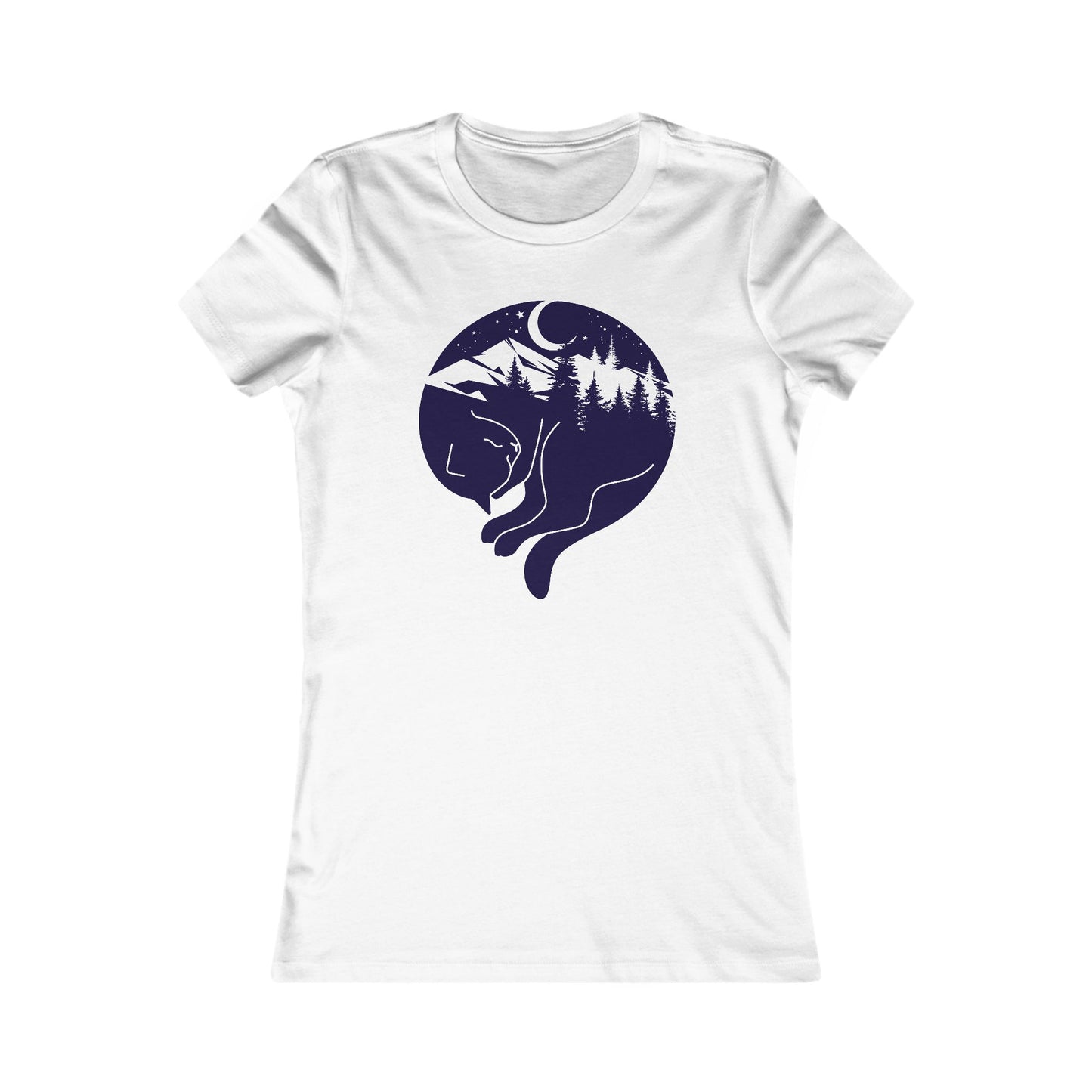 Sleeping Mountain Cat Women's Fitted Tee