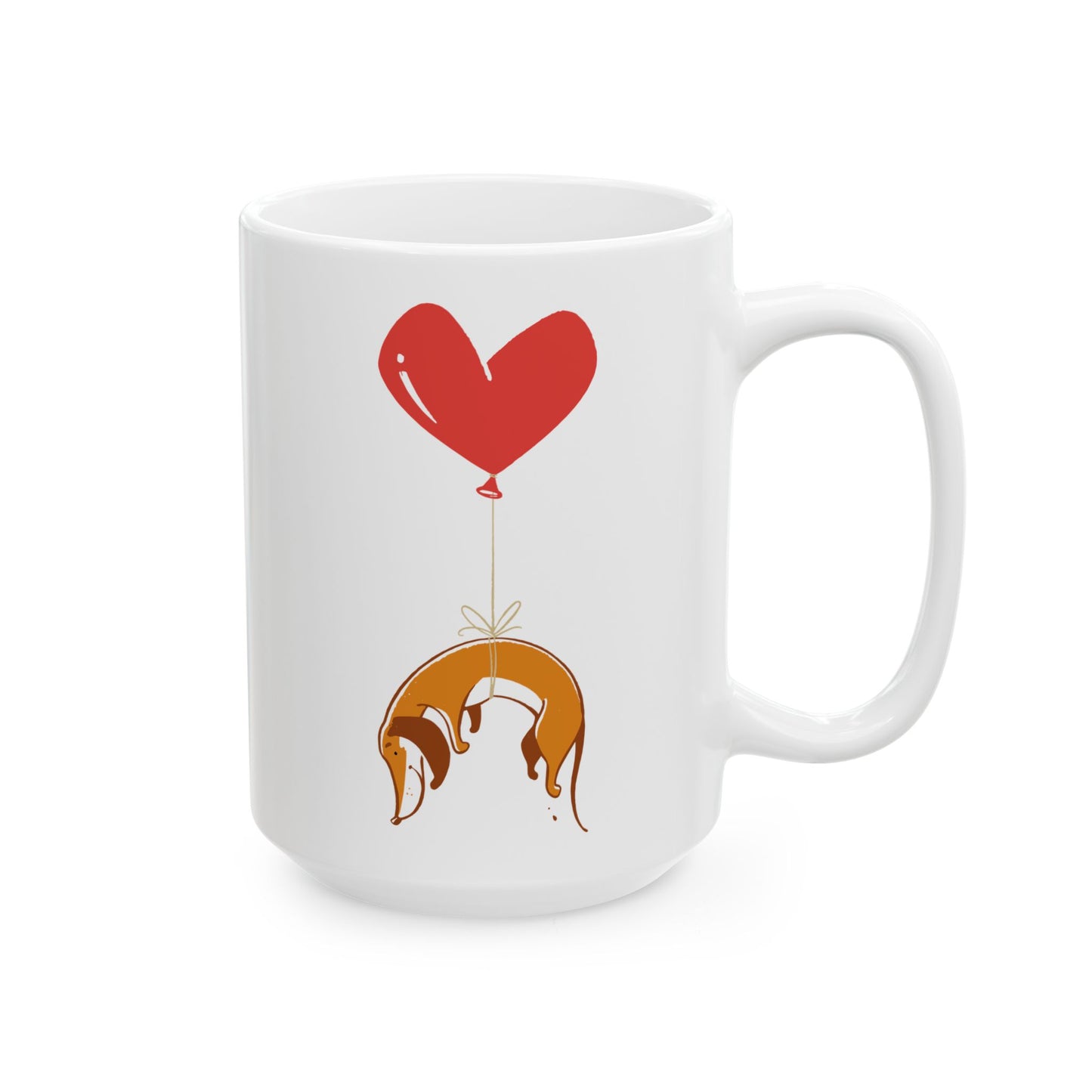 Dog on Heart Strings Ceramic Mug 15oz