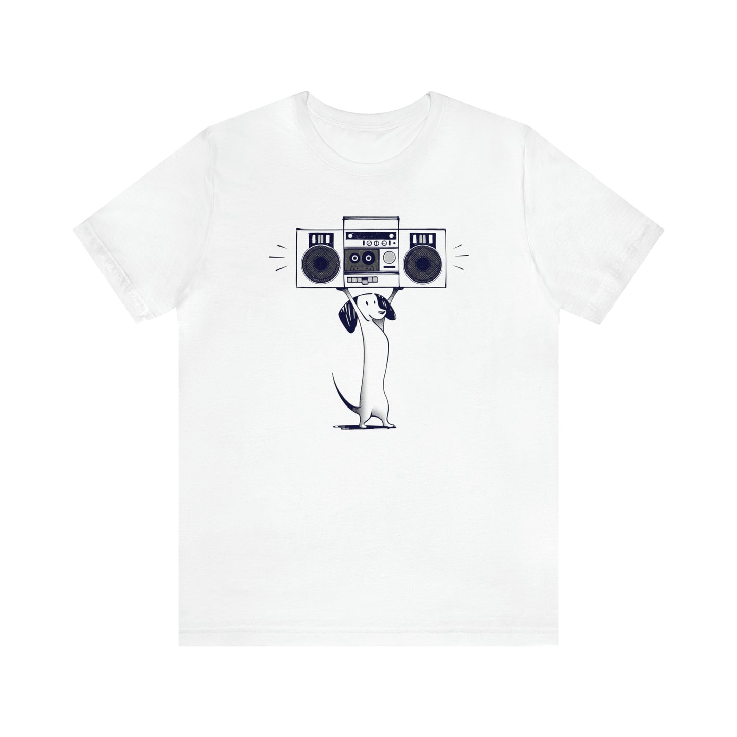 Turn Up the Pawsome Vibes – Boombox Dog Tee!