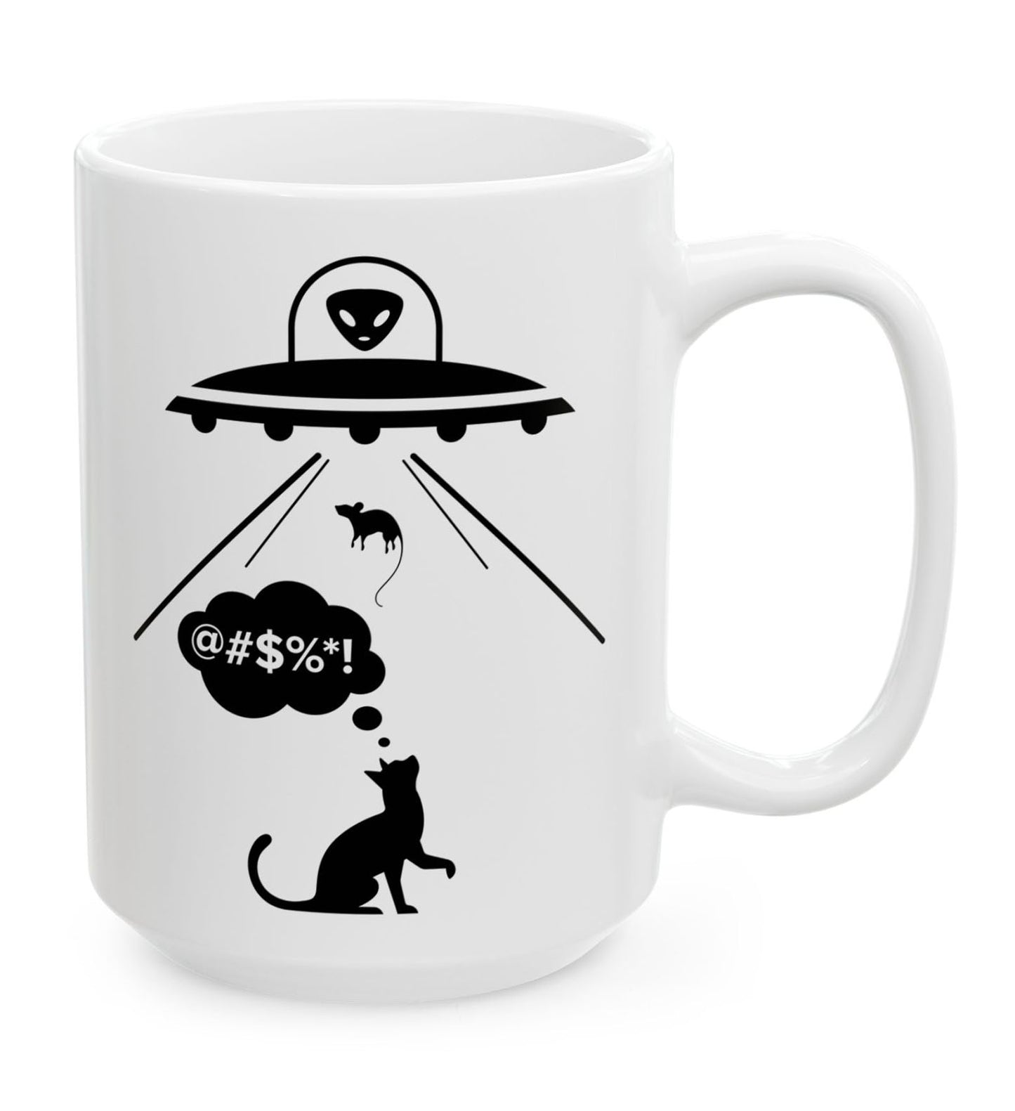 Alien Mouse Abduction Ceramic Mug 15oz