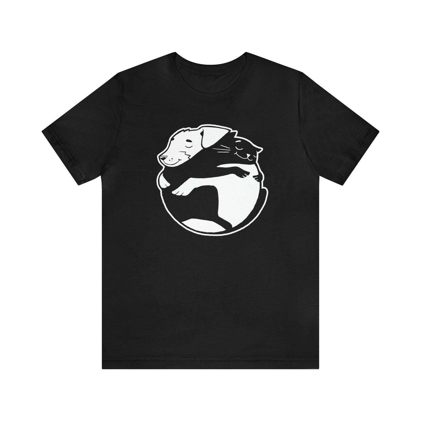 Dog & Cat Hugging Men's Graphic Tee