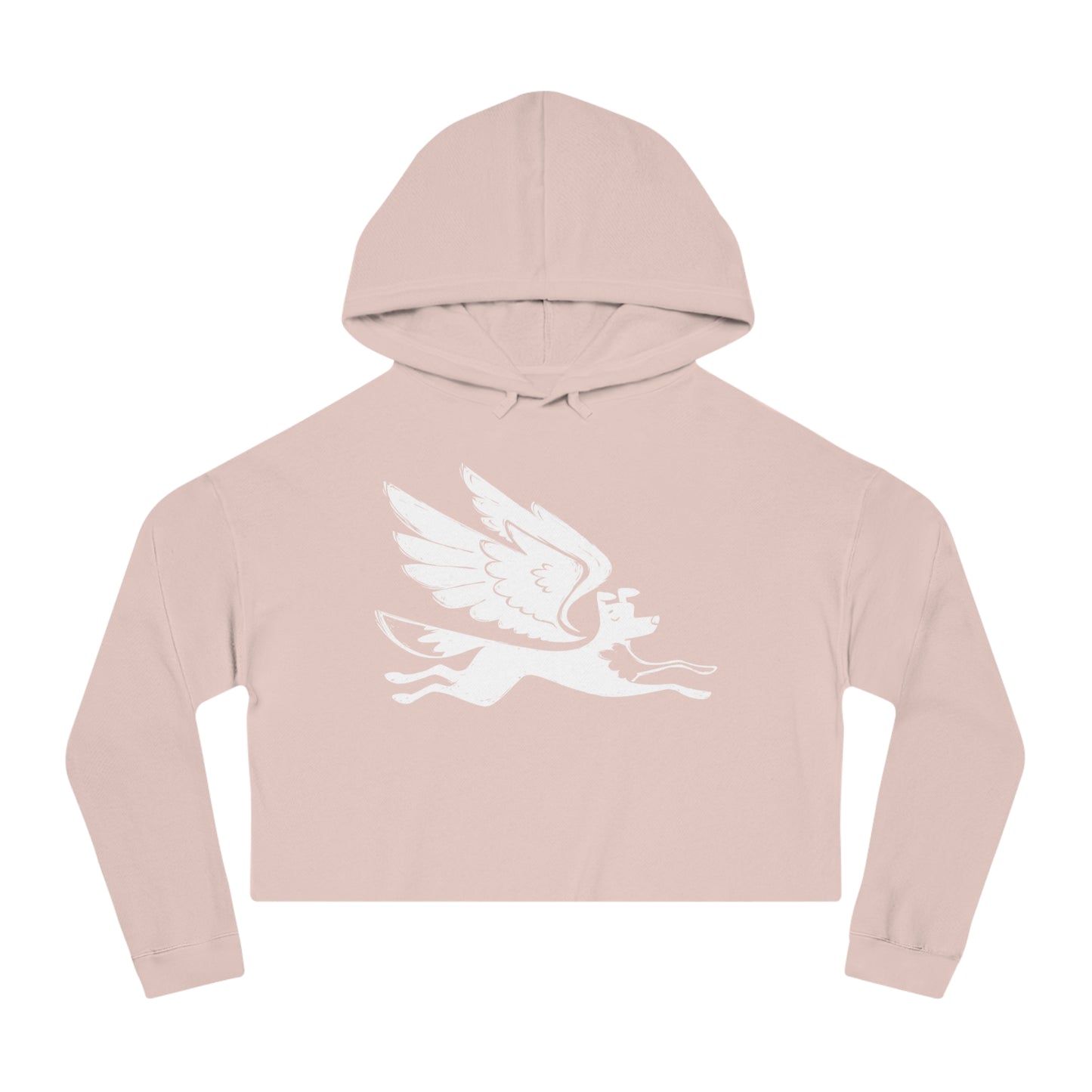 Angel Dog Women's Cropped Hooded Sweatshirt
