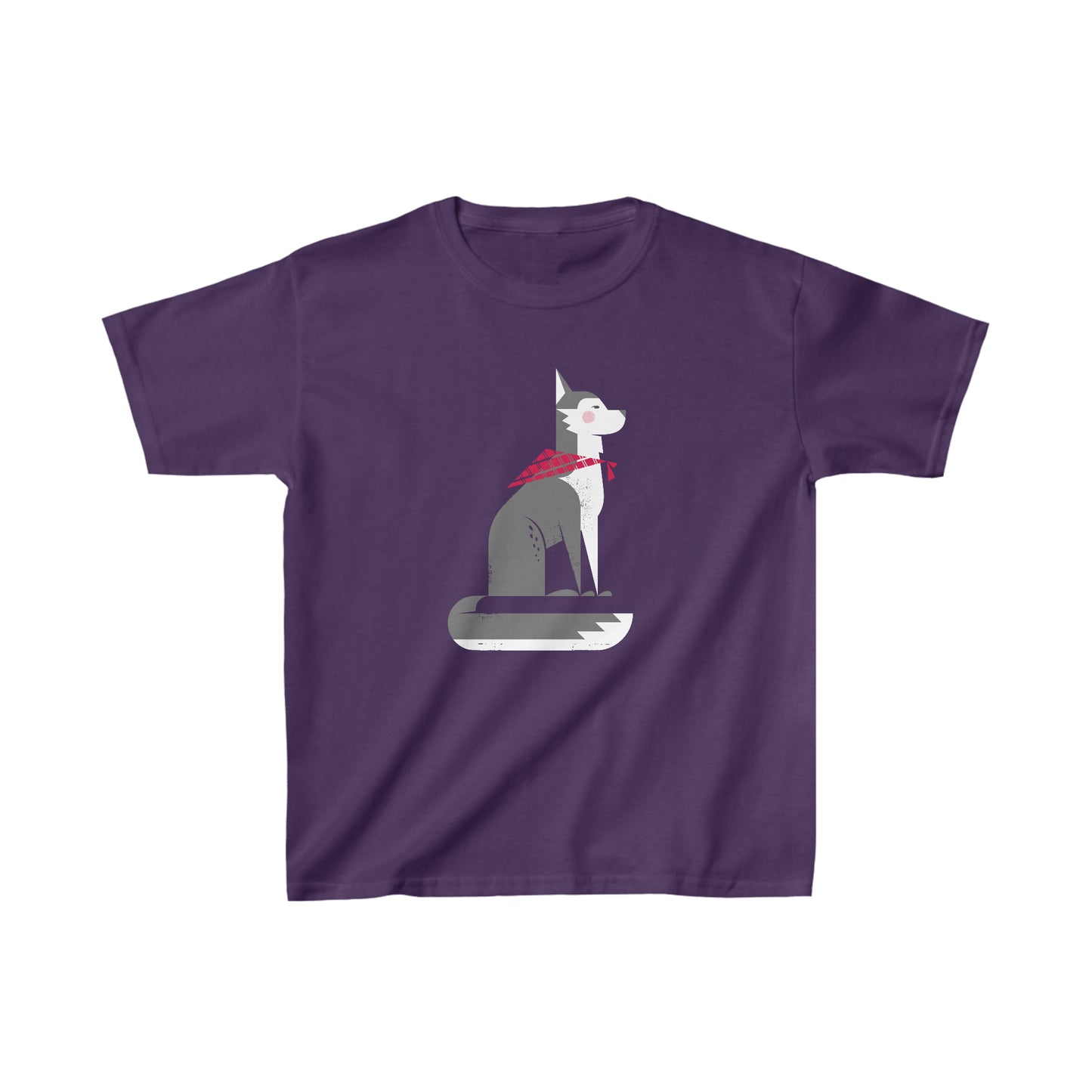 Sitting Husky Kid's Heavy Cotton Tee