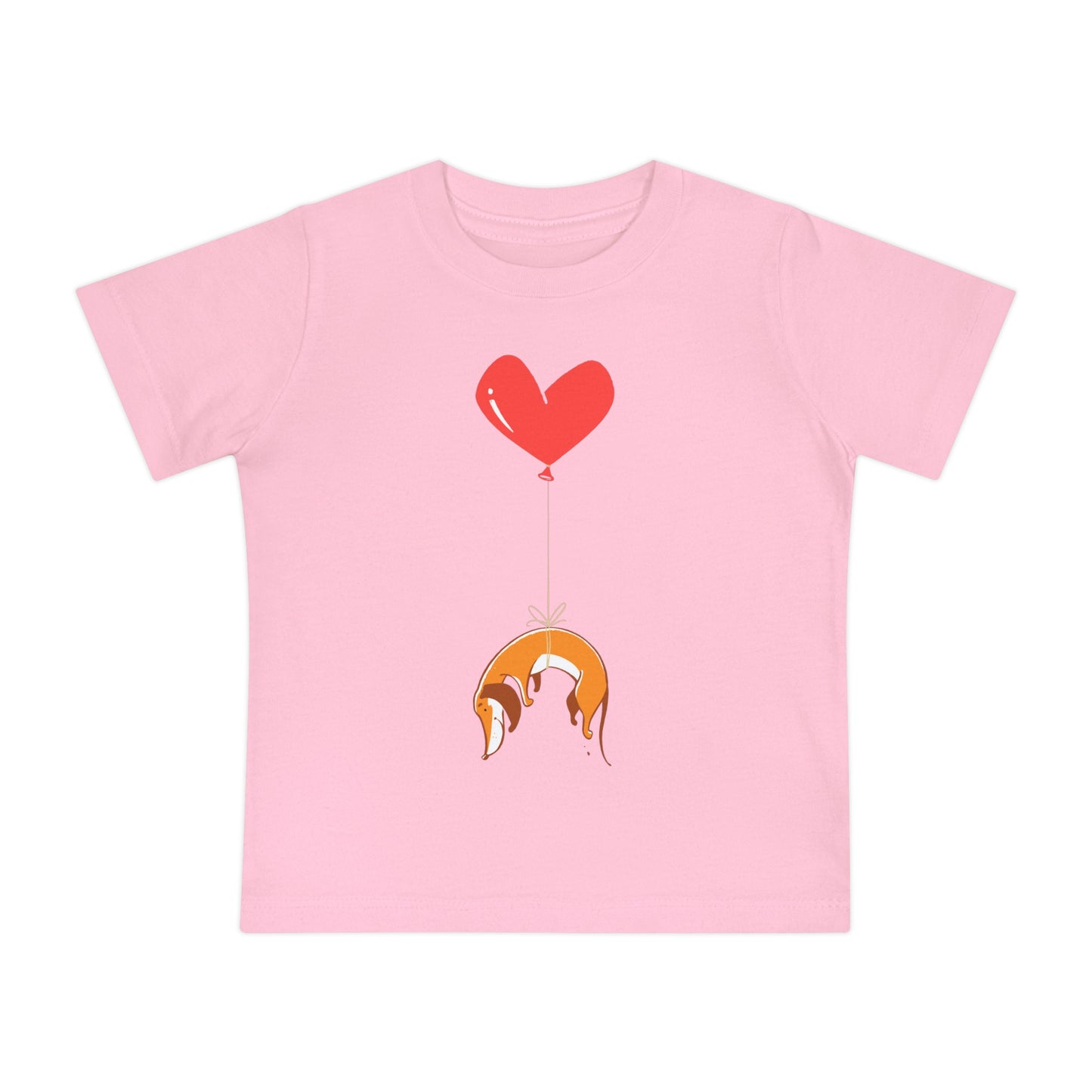 Wiener Dog on Heart Strings Baby Graphic Tee