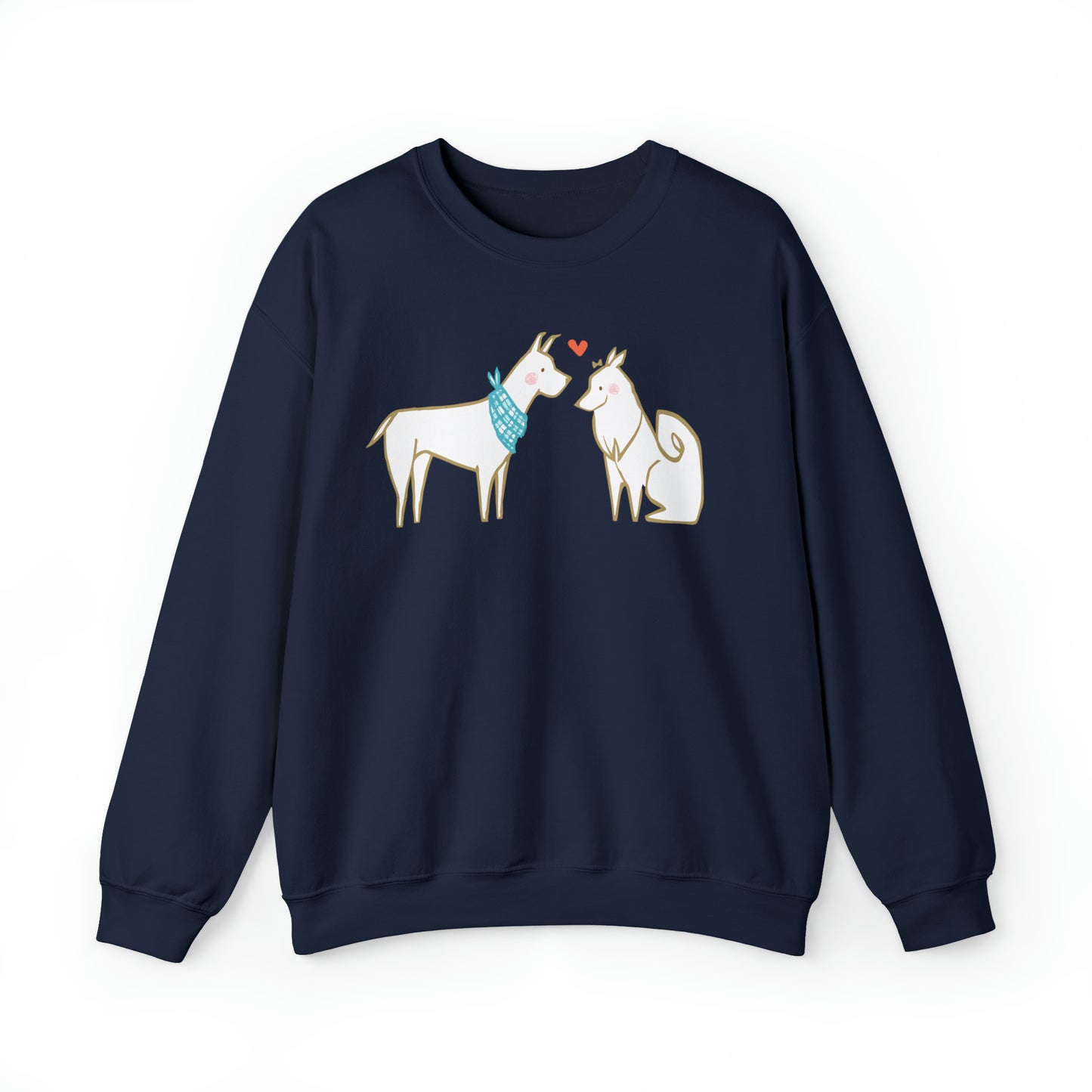 Two Dogs in Love Women's Heavy Blend Crewneck Sweatshirt