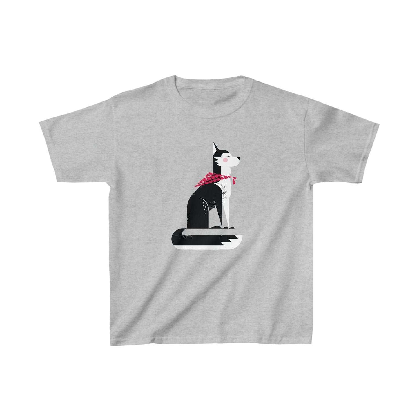 Sitting Husky Kid's Heavy Cotton Tee