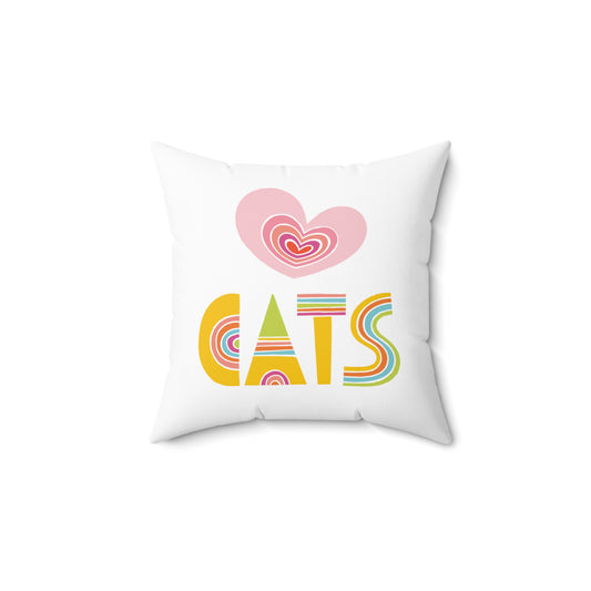Love Cats Spun Polyester Square Pillow
