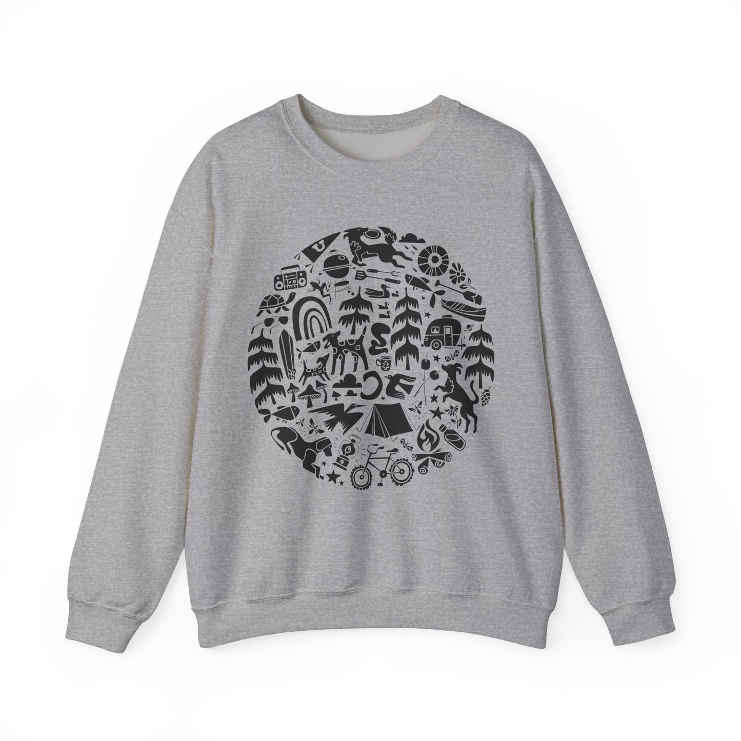 Camping Dogs Women's Heavy Blend Crewneck Sweatshirt