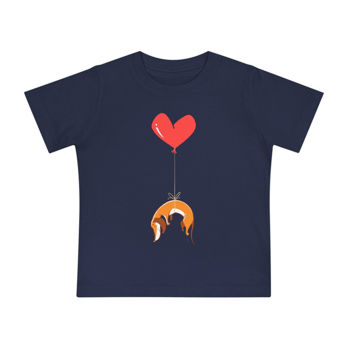 Wiener Dog on Heart Strings Baby Graphic Tee
