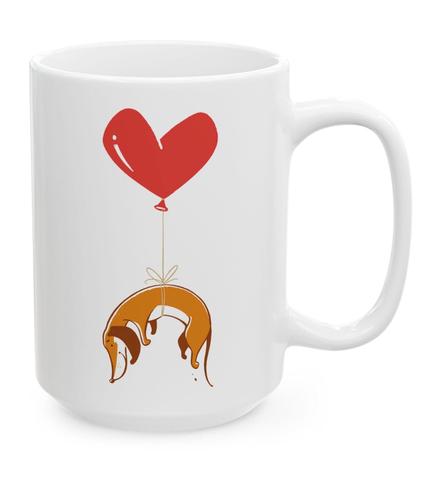 Dog on Heart Strings Ceramic Mug 15oz