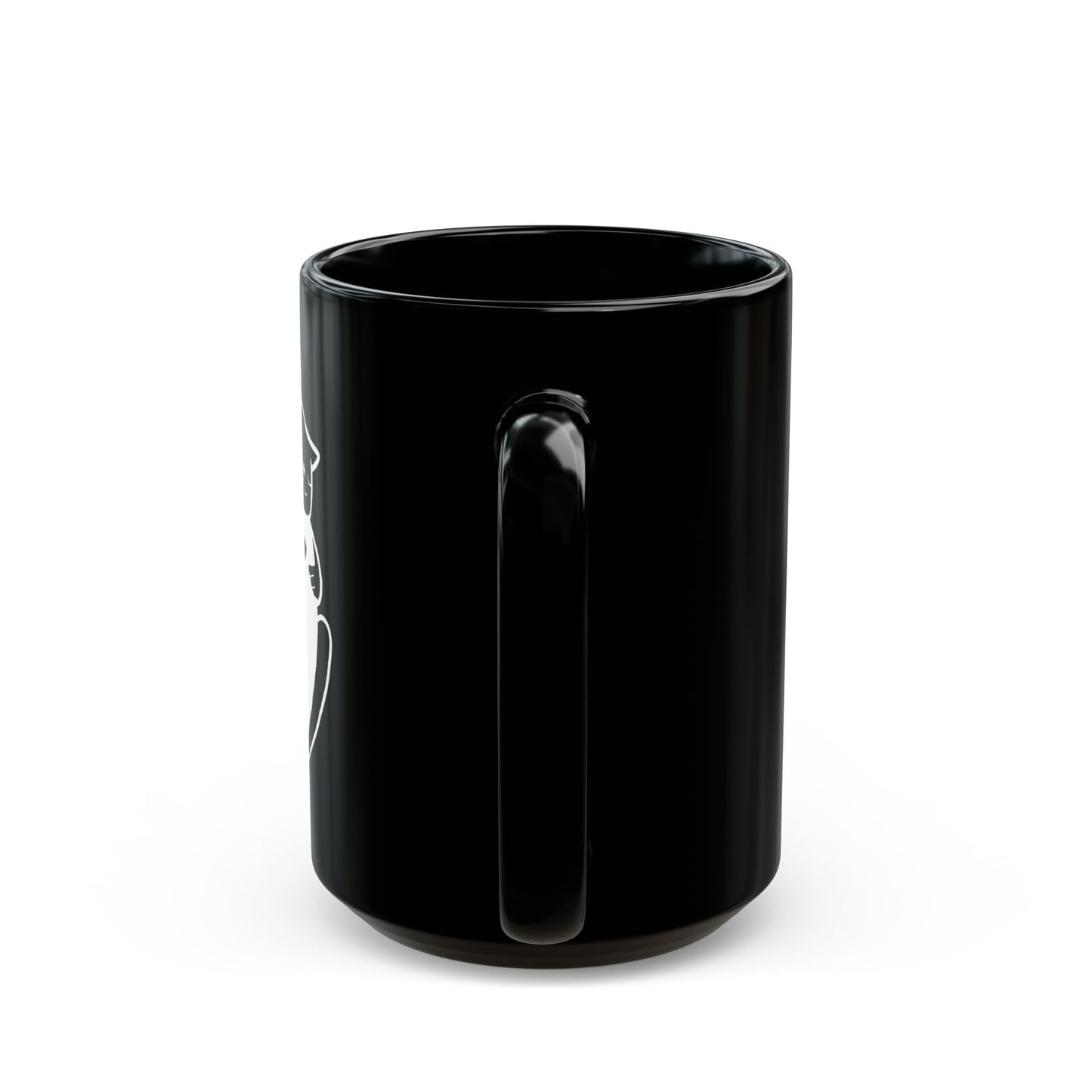 Dog & Cat Hugging Black Ceramic Mug 15oz