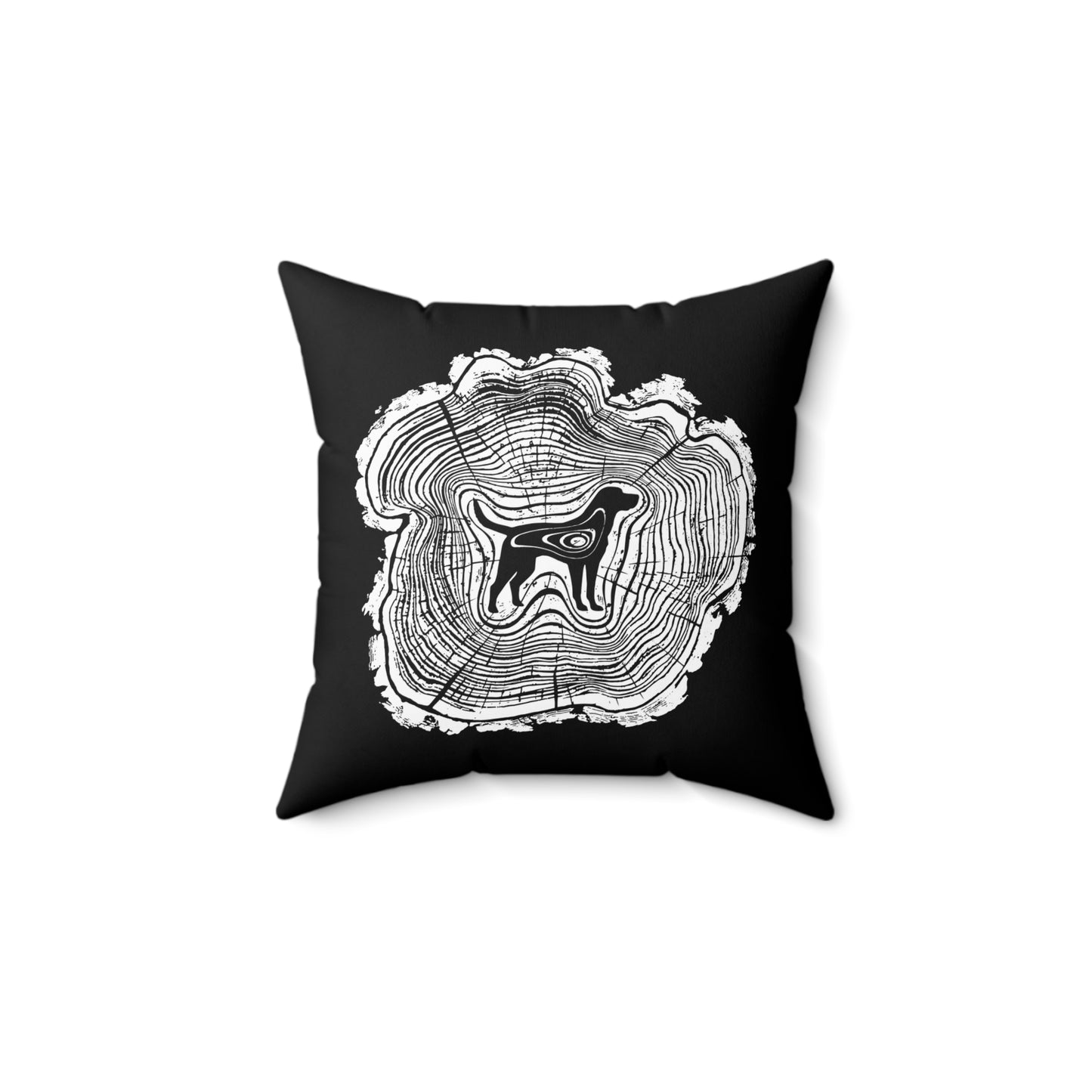 Dogwood on Black Spun Polyester Square Pillow