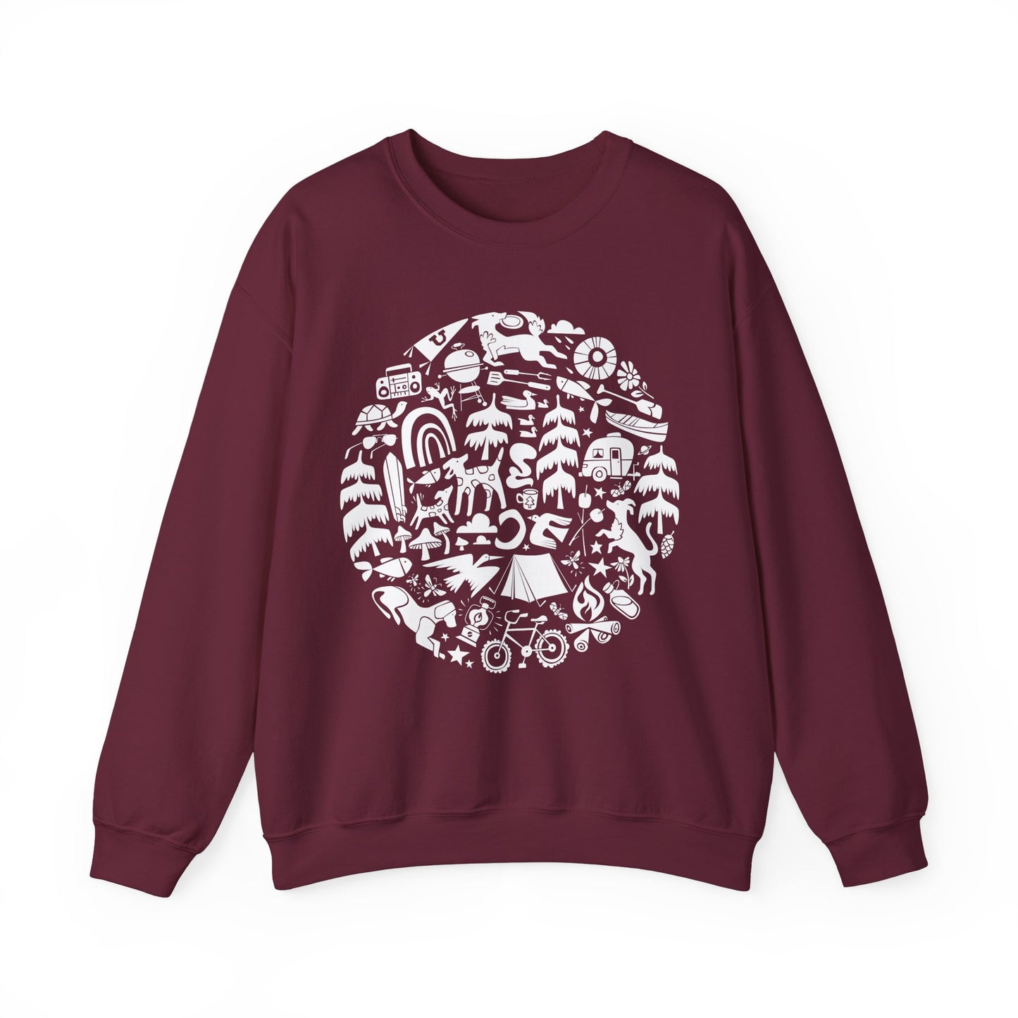 Camping Dogs Women's Heavy Blend Crewneck Sweatshirt