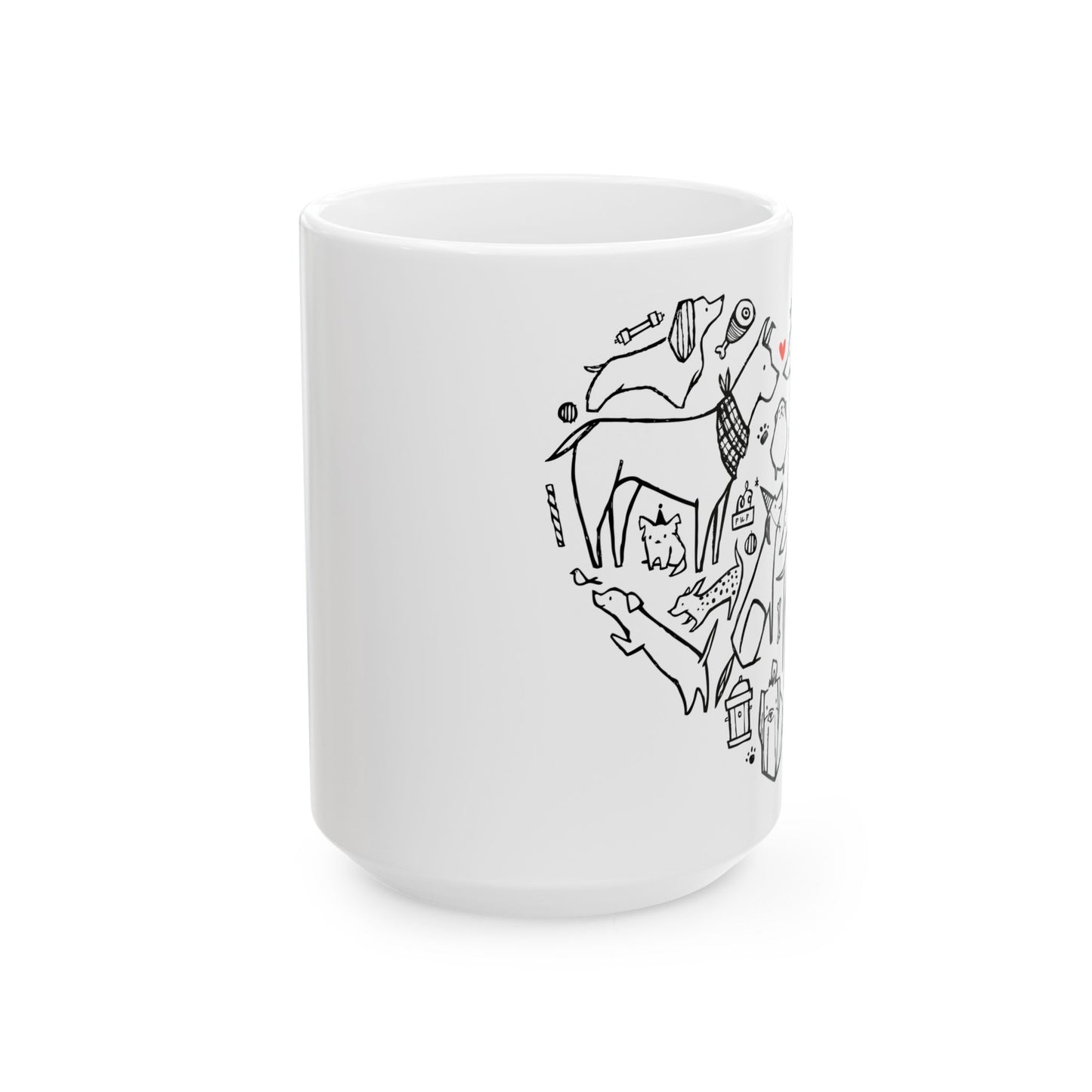 Dog Heart Ceramic Mug 15oz