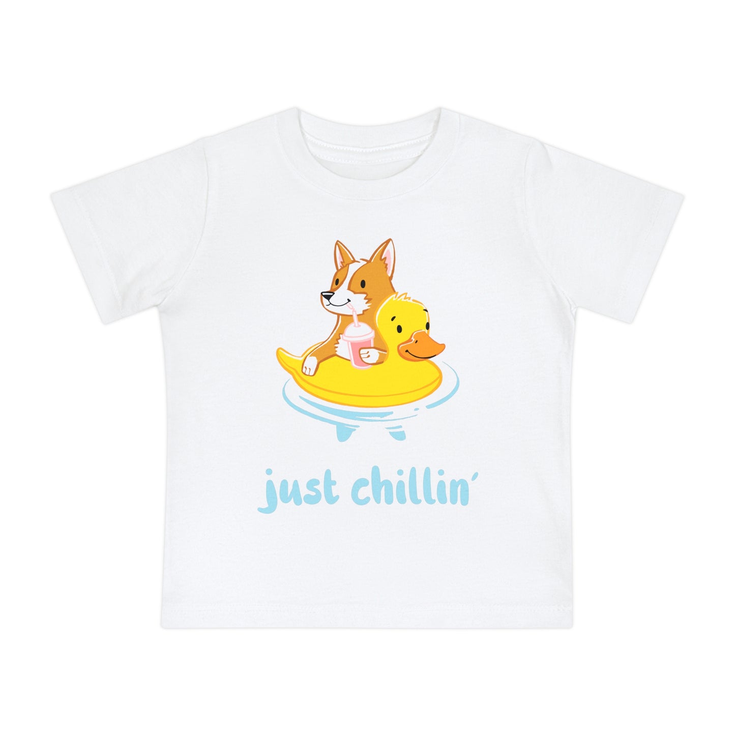 Corgi on Floaties Baby Unisex Graphic Tee