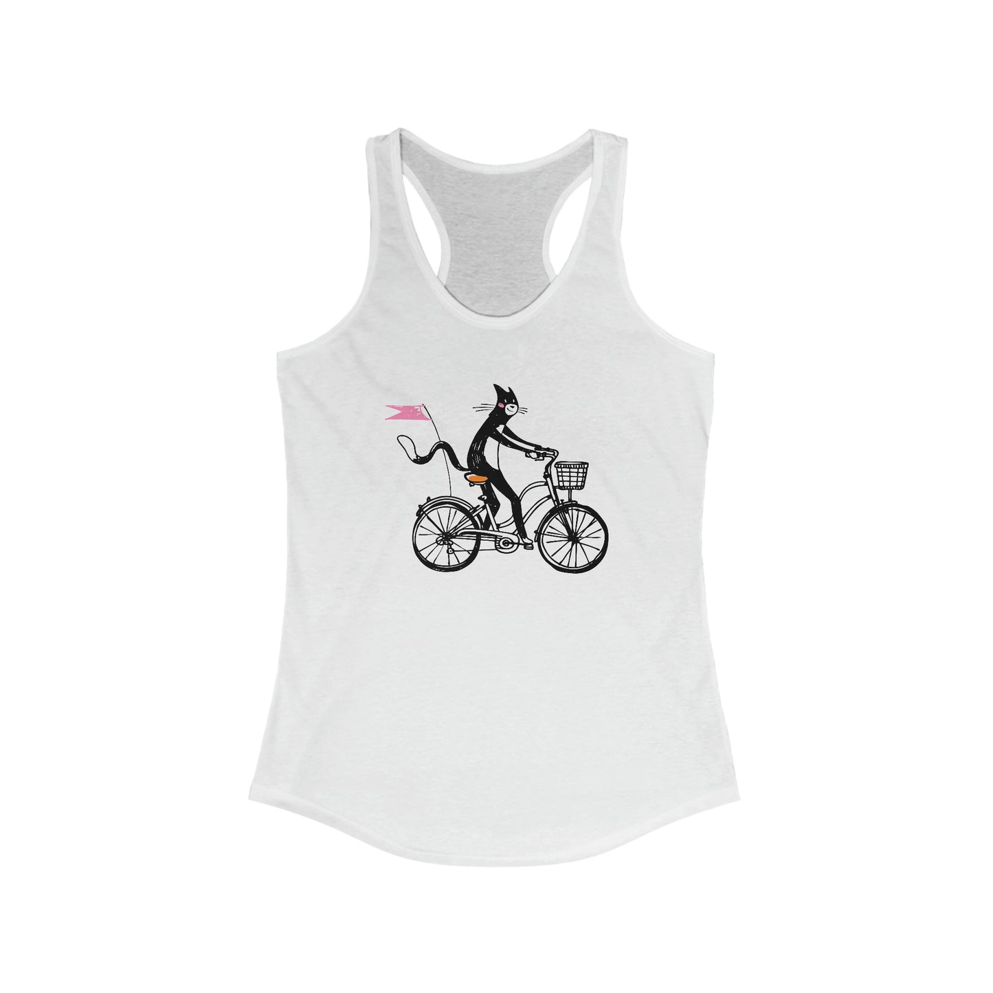 Bicycle Cat Women's Racerback Tank Top