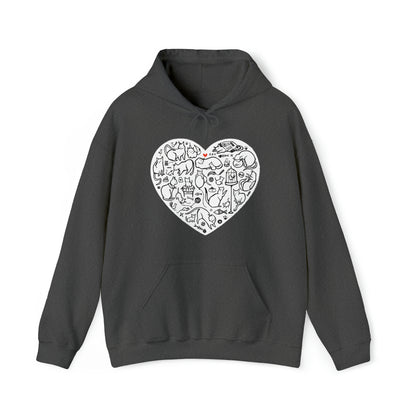 Cat Heart Hooded Sweatshirt