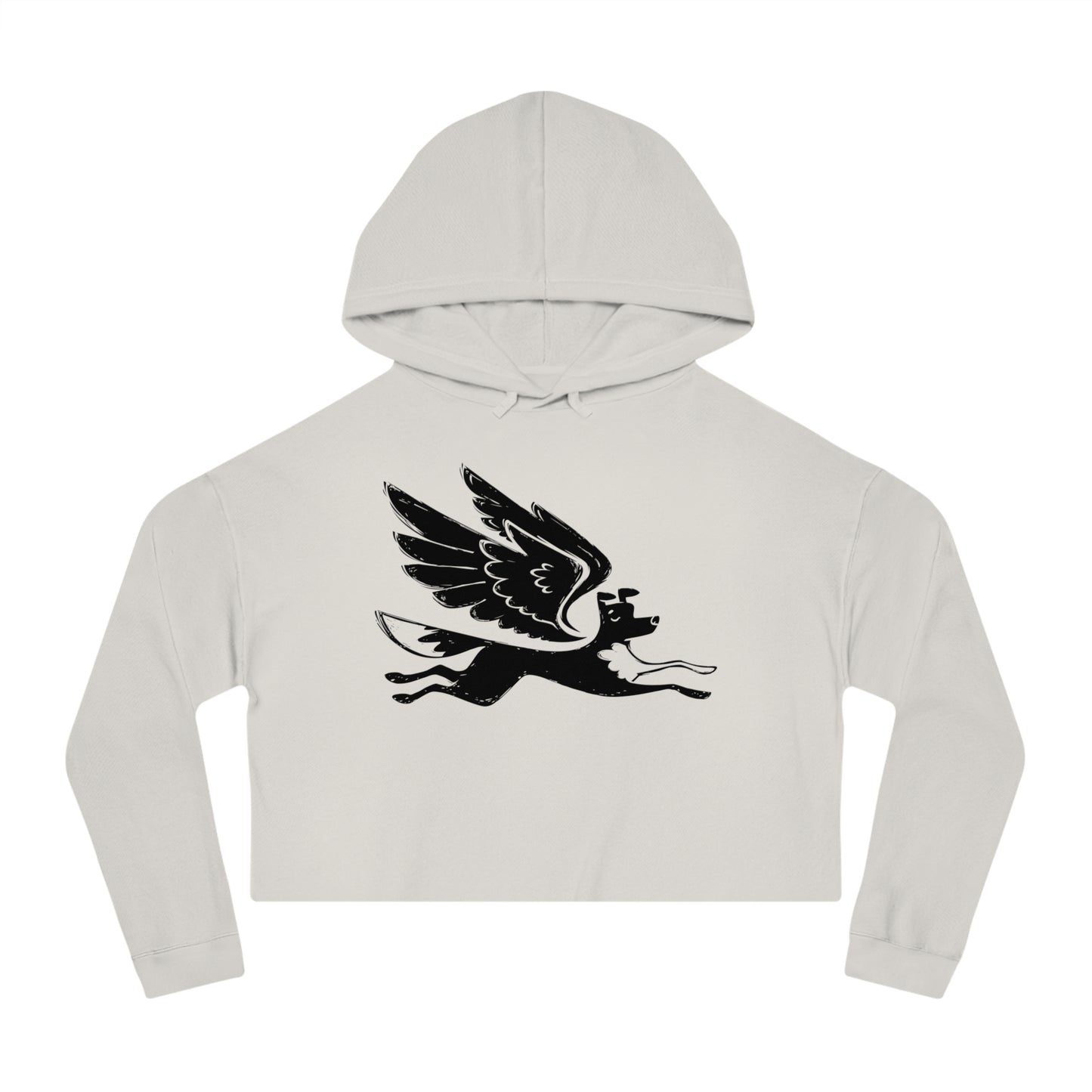 Angel Dog Women's Cropped Hooded Sweatshirt