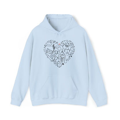 Dog Heart Hooded Sweatshirt