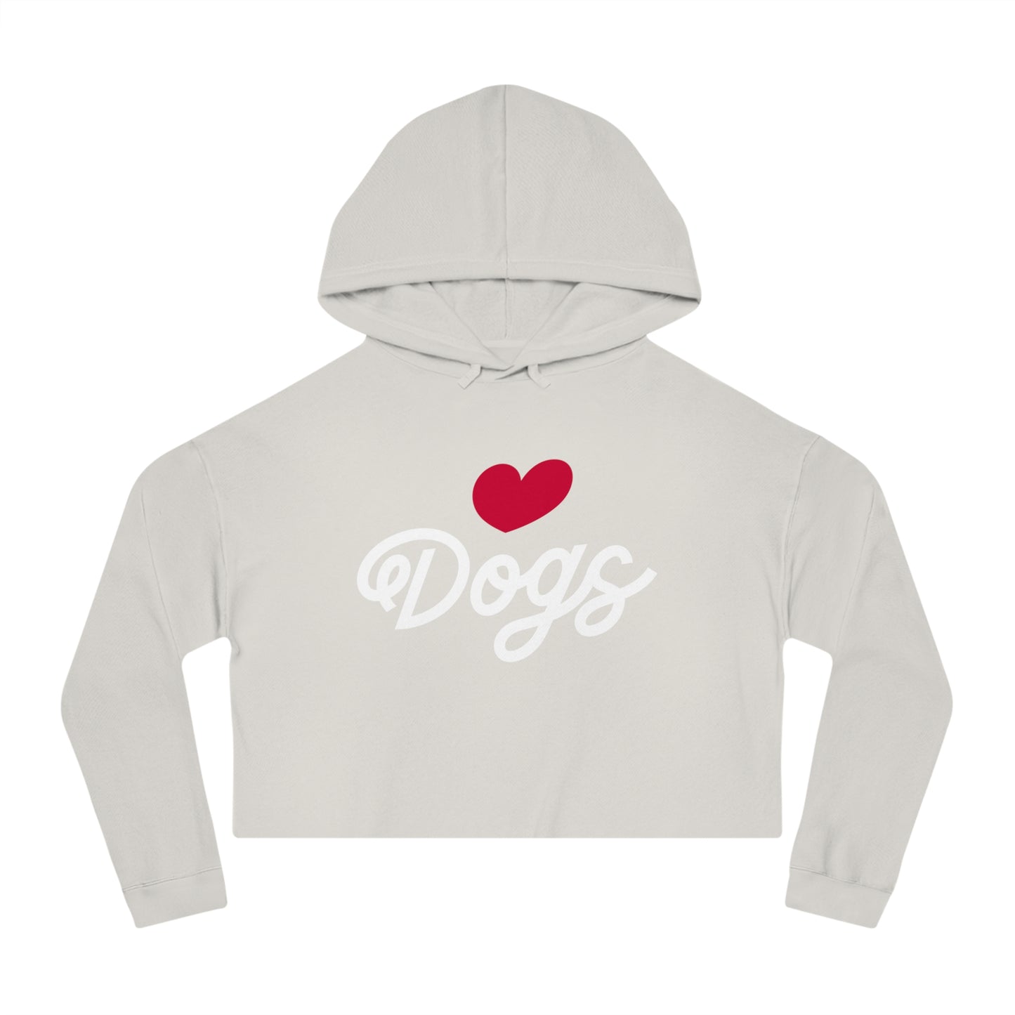 Love Dogs Script Cropped Women's Hooded Sweatshirt