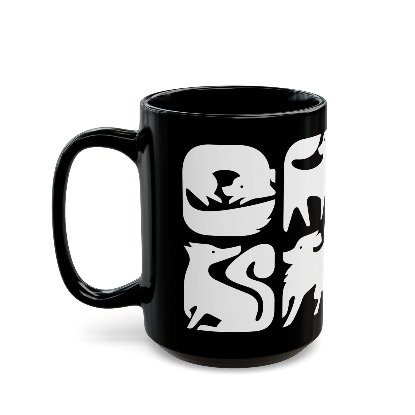 Graphic Dogs 15oz Black Mug