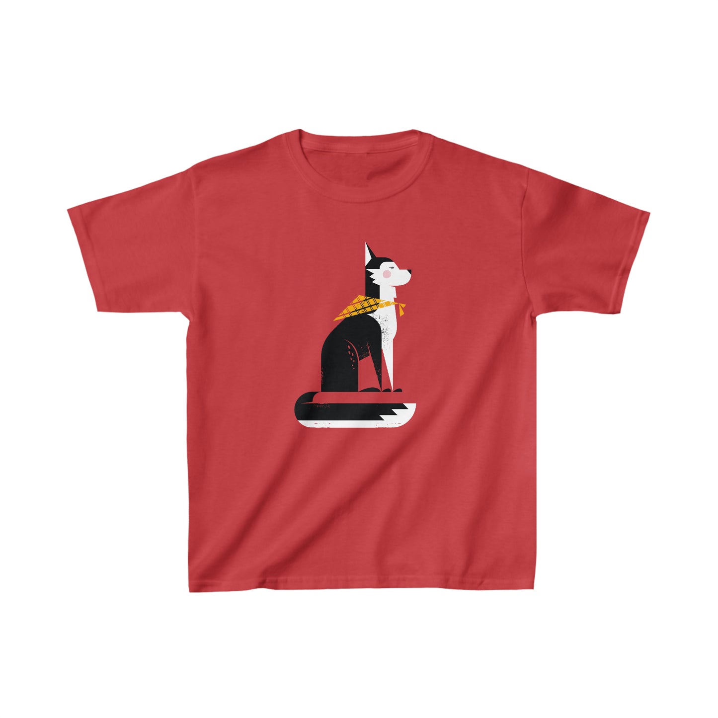Sitting Husky Kid's Heavy Cotton Tee
