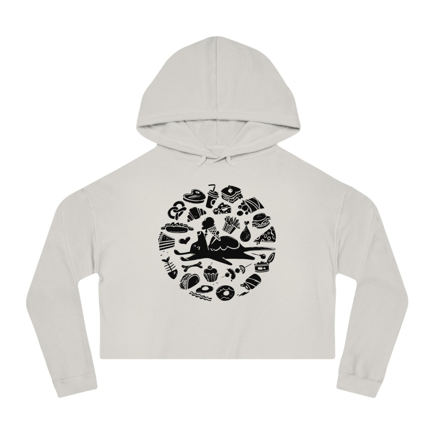 All Food is Dog Food Women's Cropped Hooded Sweatshirt