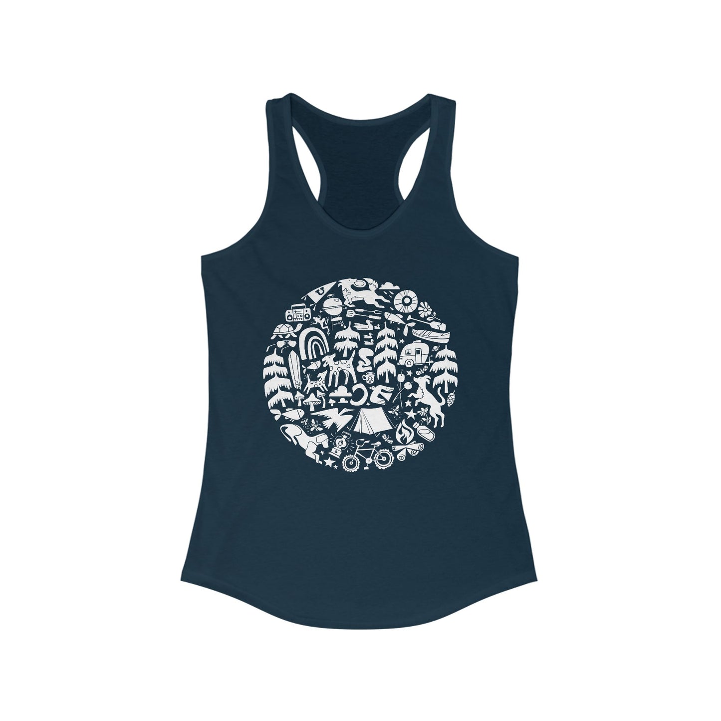 Camping Dogs Women's Racerback Tank Top