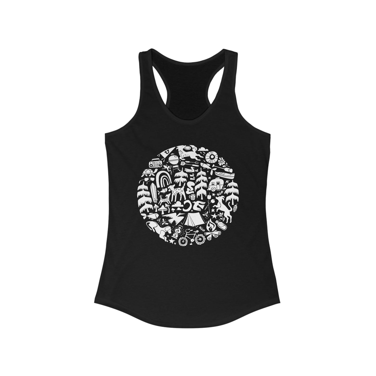 Camping Dogs Women's Racerback Tank Top
