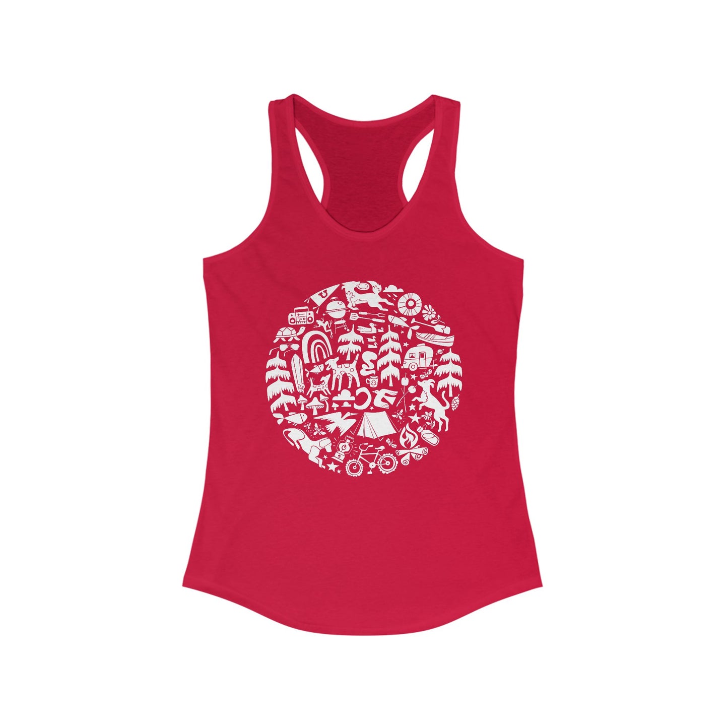 Camping Dogs Women's Racerback Tank Top