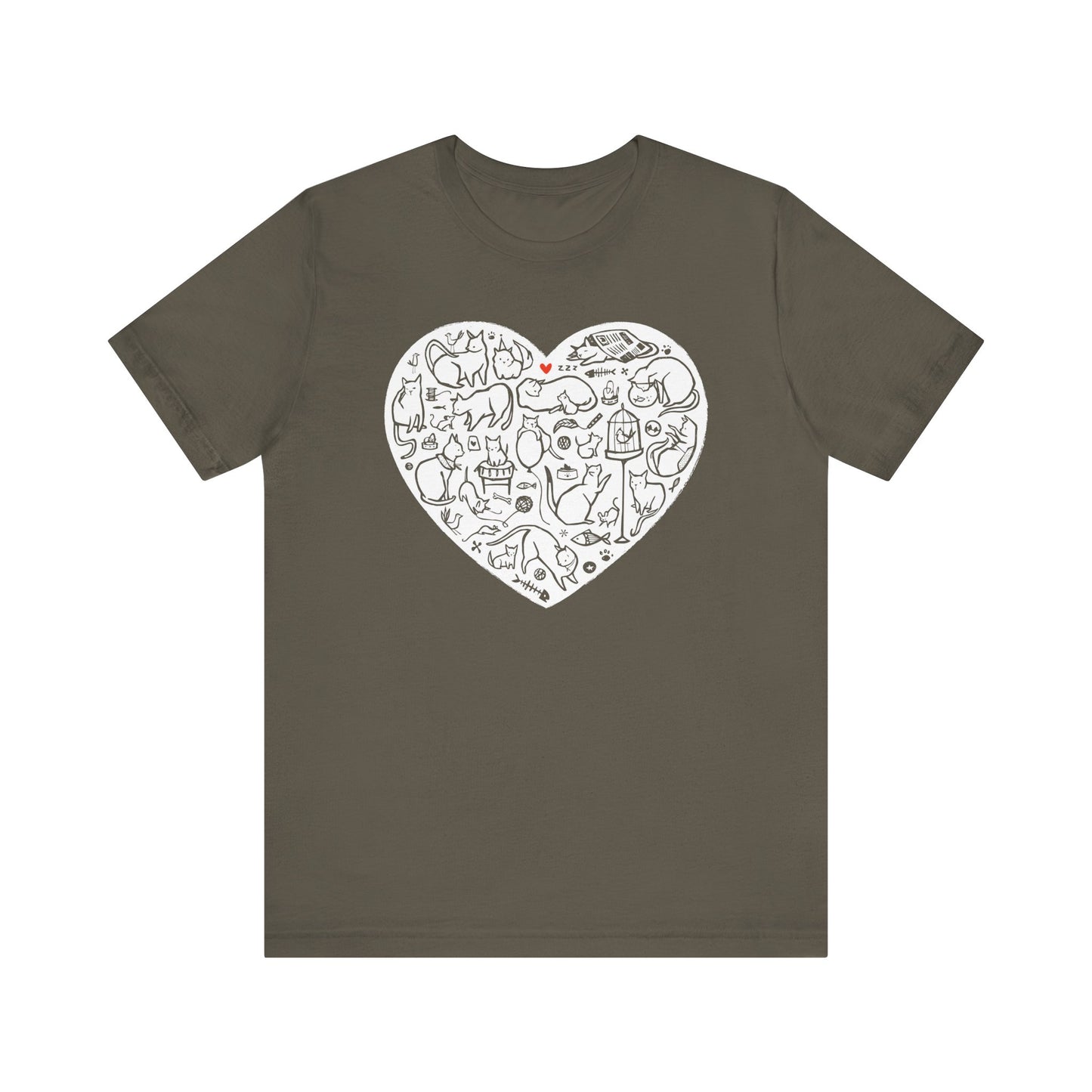 Colorful Cat Heart Tee — The Purrfect Shirt for Cat Lovers!