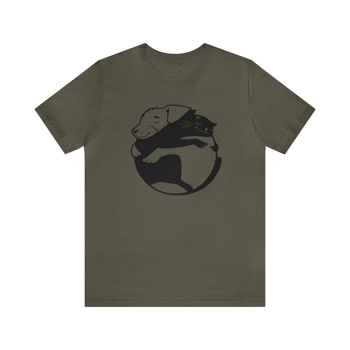 Dog & Cat Hugging Men's Graphic Tee