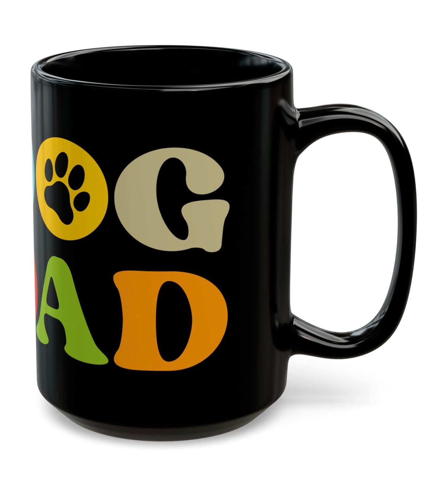 Dog Dad 15oz Black Mug