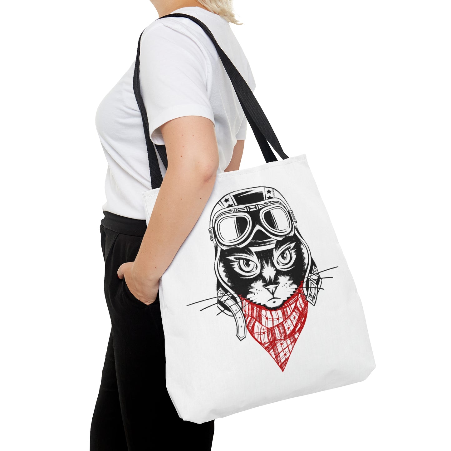 Motorcycle Cat Tote Bag