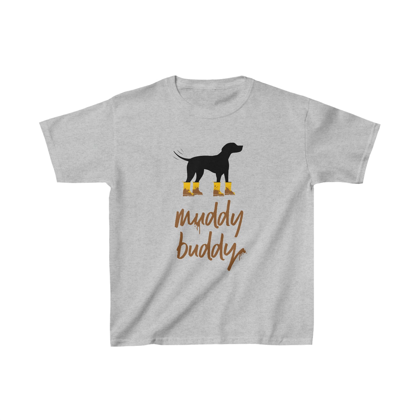 Muddy Buddy Yellow Boots Kid’s Heavy Cotton Graphic Tee