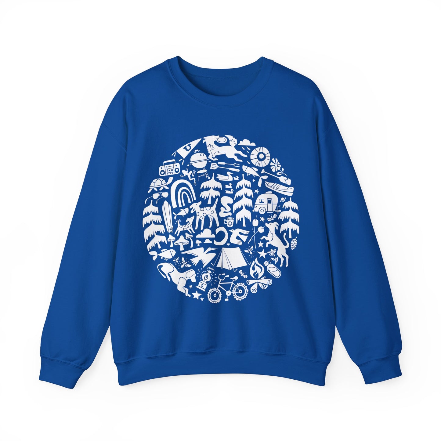 Camping Dogs Men's Heavy Blend Crewneck Sweatshirt