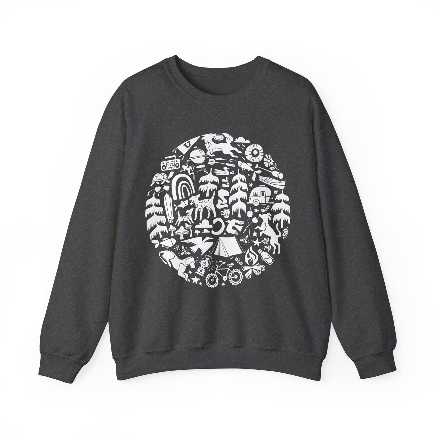 Camping Dogs Women's Heavy Blend Crewneck Sweatshirt