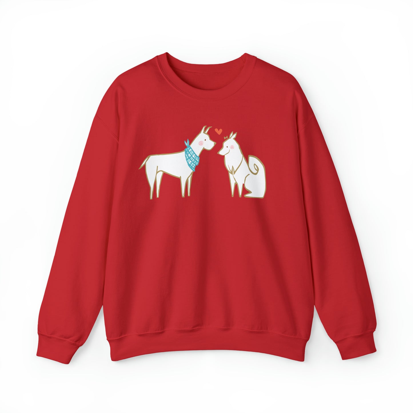 Two Dogs in Love Women's Heavy Blend Crewneck Sweatshirt