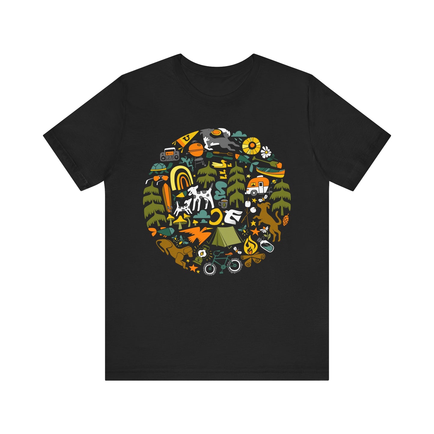 Camping Dogs Women's Graphic Tee