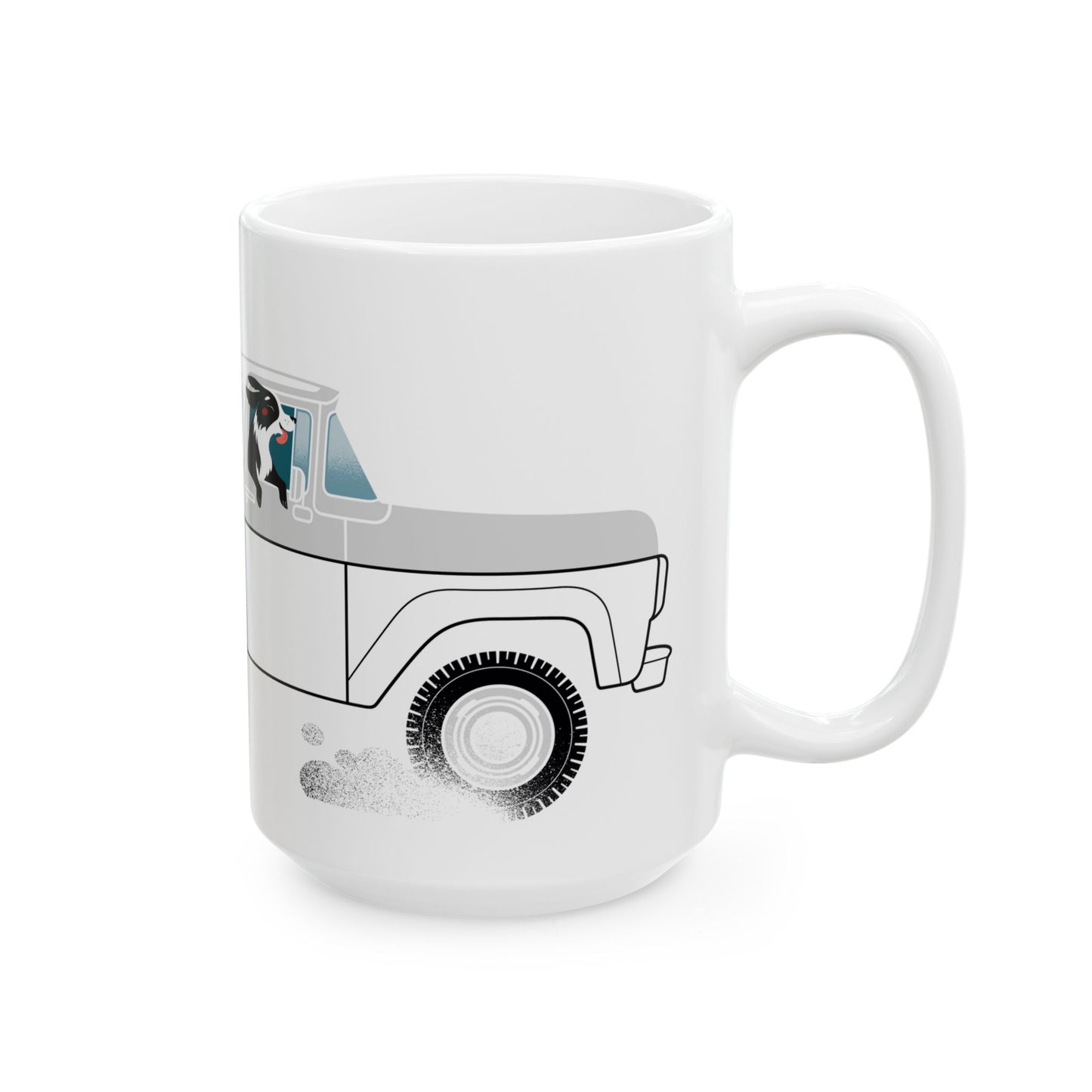 Beach Dog Truck 15oz White Mug