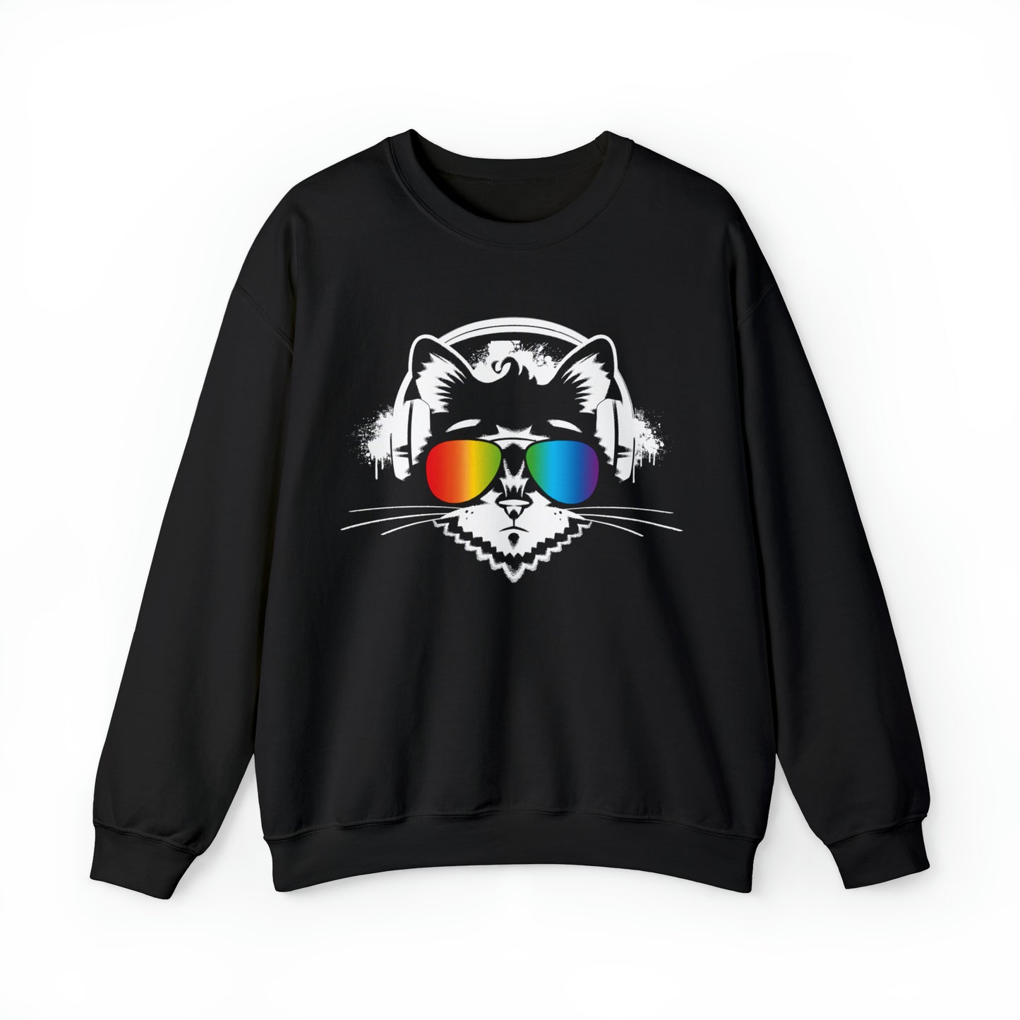 Music Cat Women's Heavy Blend Crewneck Sweatshirt