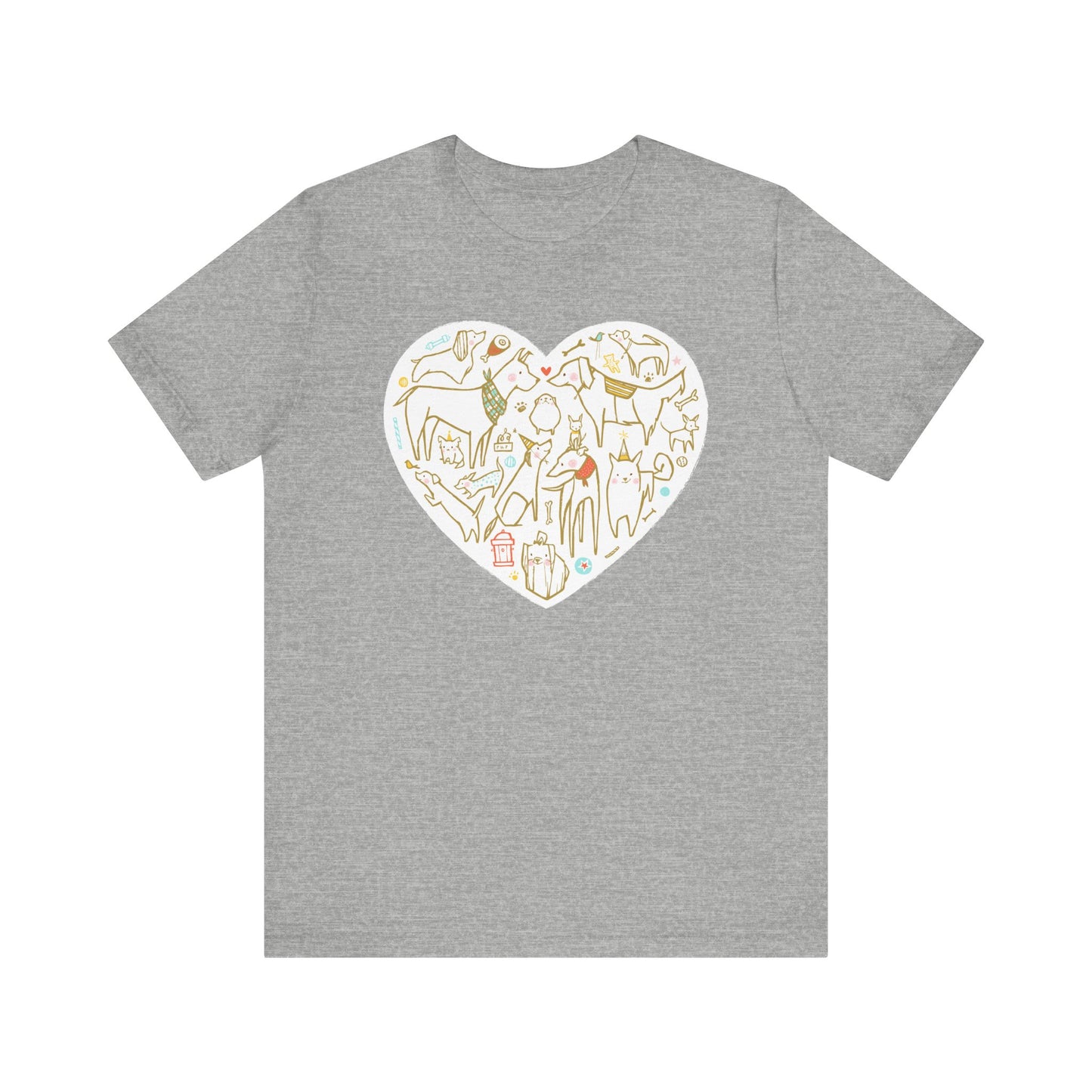 Colorful Dog Heart Tee — A Must-Have for Dog Lovers!