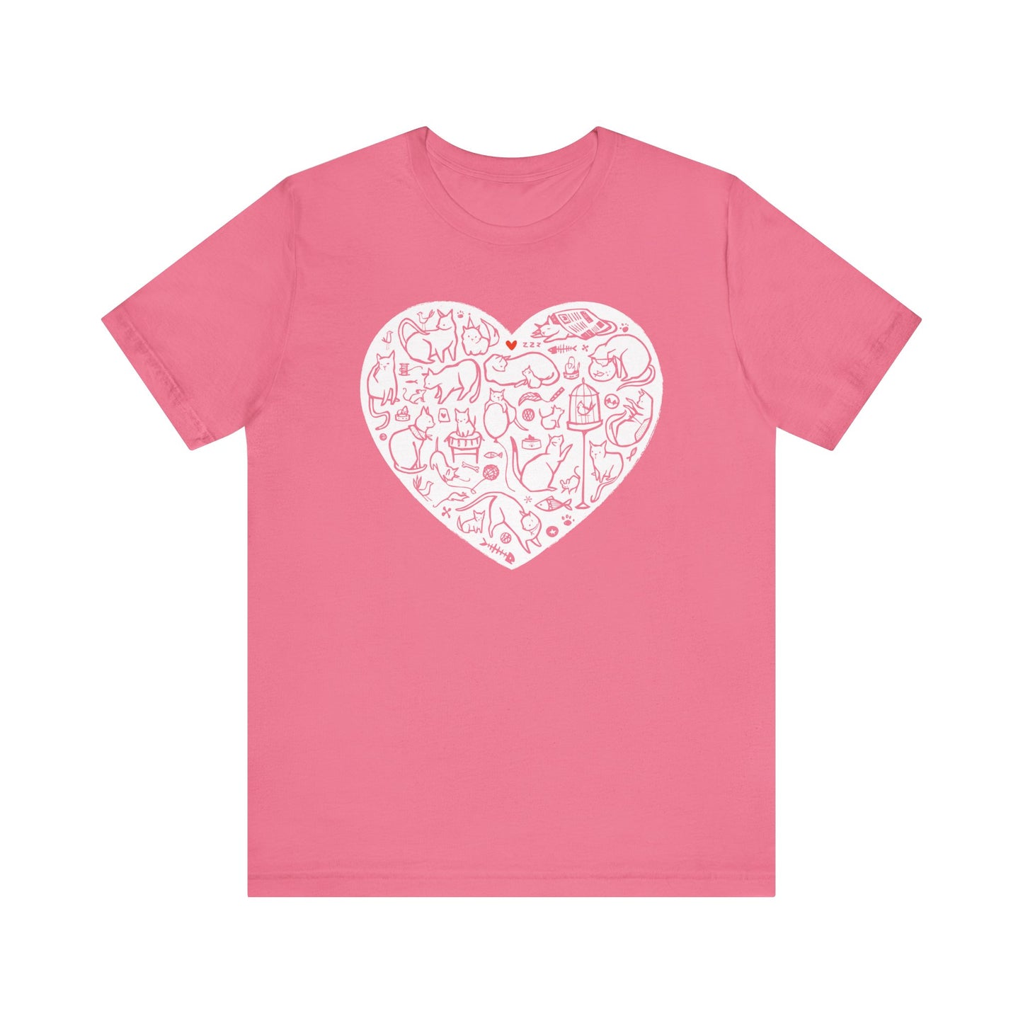Colorful Cat Heart Tee — The Purrfect Shirt for Cat Lovers!